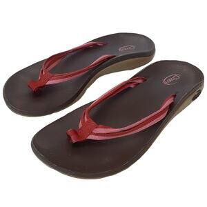 Chaco Flip X Comfort Thong Sandals Coral Brown Flip Flops Womens 8 Outdoors